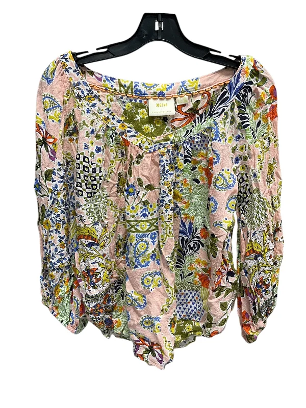 Cozy Chic Wear Top Long Sleeve By Maeve In Multi-colored, Size: 6