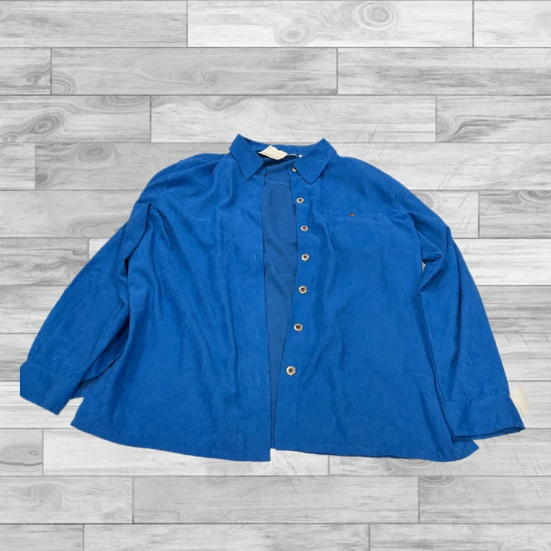 Fashion Must-have Top Long Sleeve By Chicos In Blue, Size: 2 (Large)