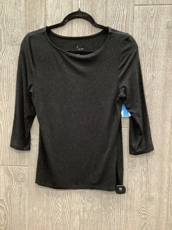 Elegant Wear Top 3/4 Sleeve By A New Day In Black, Size: S