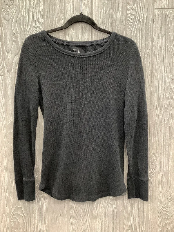 Classic Retro Top Long Sleeve Basic By Gap In Black, Size: S