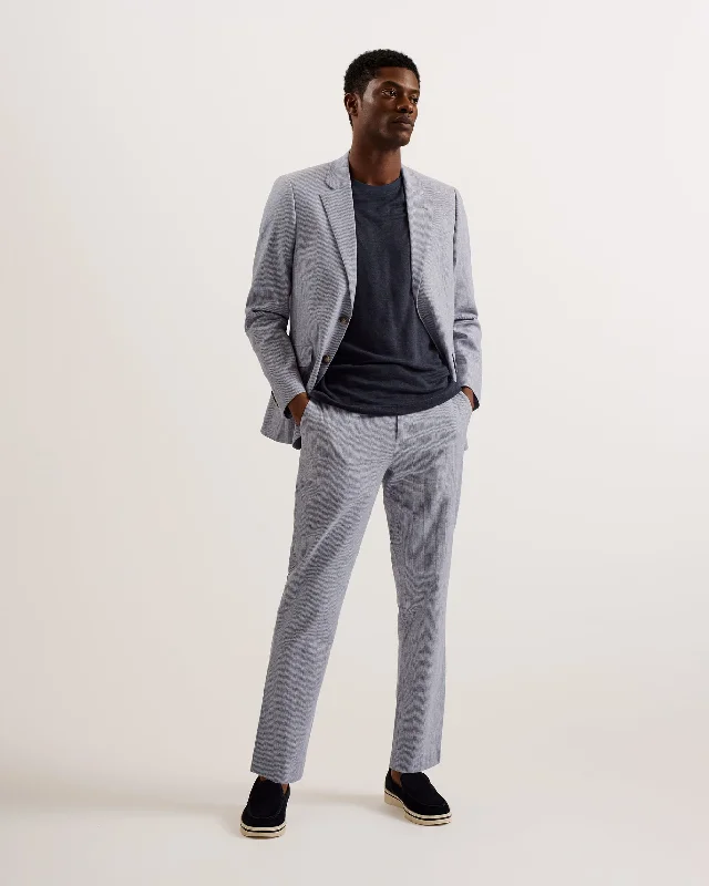 Simple Design Frankj Slim Fit Pinstripe Cotton Blazer Lt-Grey