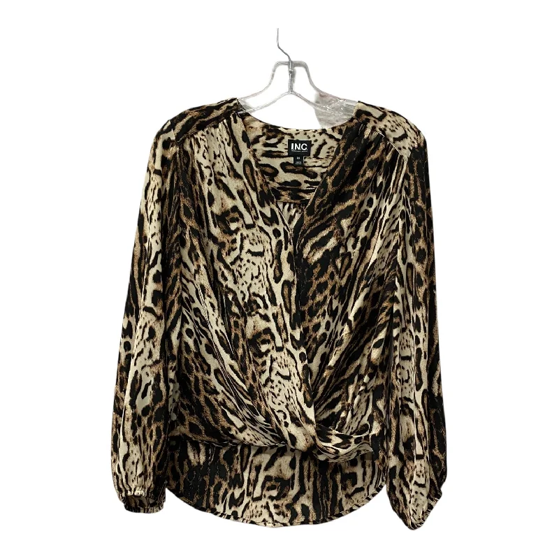 Exquisite Tailoring Top Ls By Inc In Brown, Size:Xs