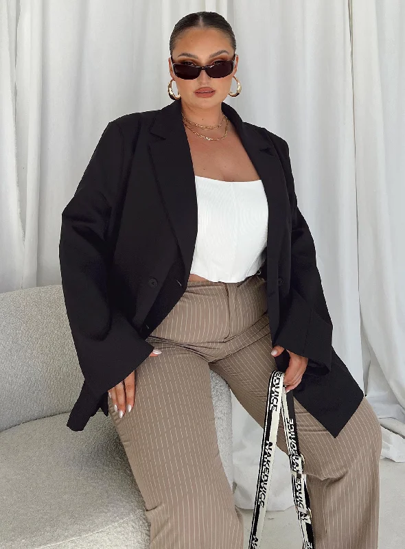 Breathable Style The Ella Blazer Black Curve