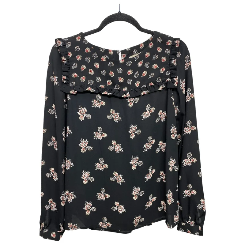 Cozy Look Top Long Sleeve By Loft In Black & Red, Size: Xs