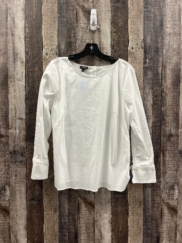 Effortless Style Top Long Sleeve By Talbots In White, Size: Lp