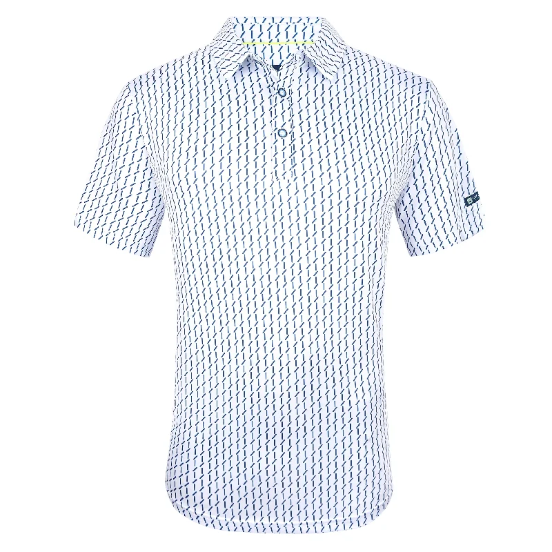 Cozy Outerwear Tom Baine Men's Performance Geometric Print Four-Way Stretch Golf Polo