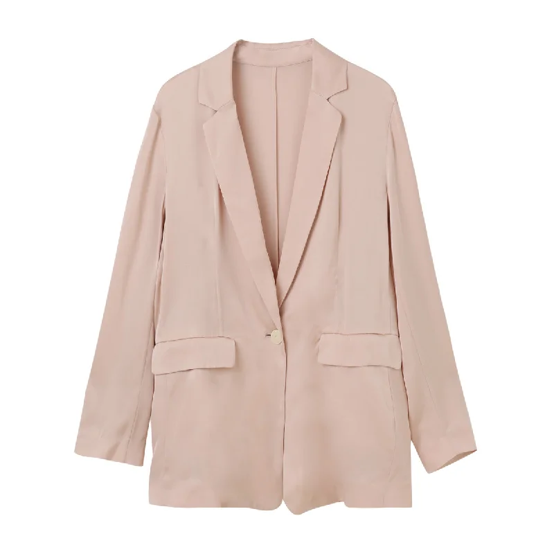Simple Chic Pink Dye Silk Suit