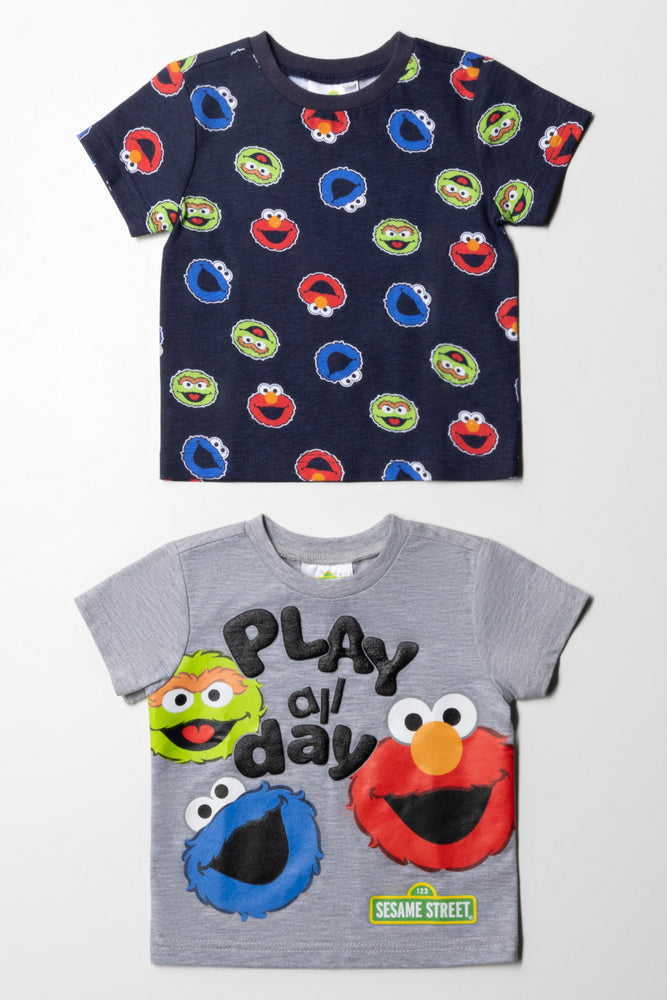 Classic Style Sesame Street 2Pack T-Shirt Navy & Grey