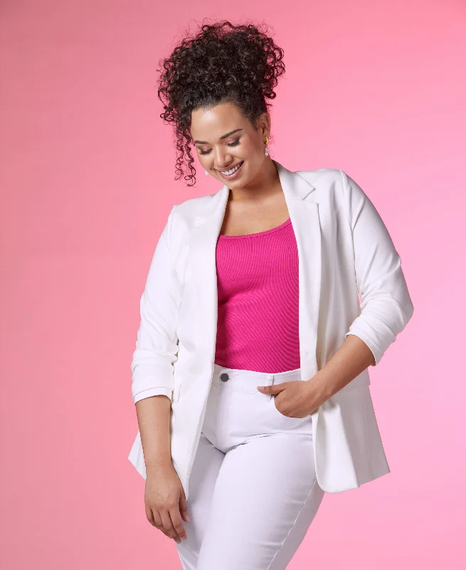 Soft Clothing Plus Size Single Breasted Blazer