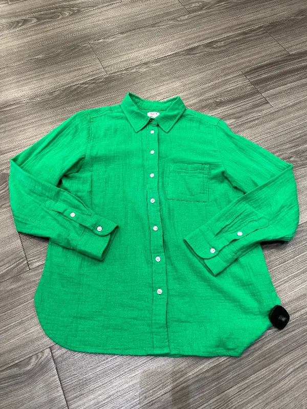 Diamond Series Top Long Sleeve By J. Crew In Green, Size: M