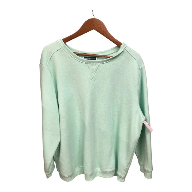Elegant And Charming Sweatshirt Collar By Karen Scott In Green, Size: 2x