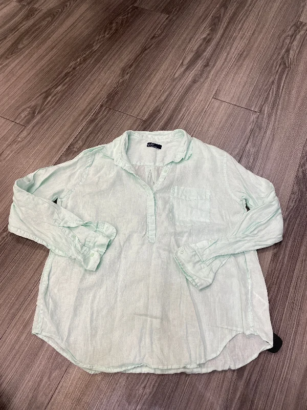 Casual Comfort Wear Top Long Sleeve By Gap In Teal, Size: Xl