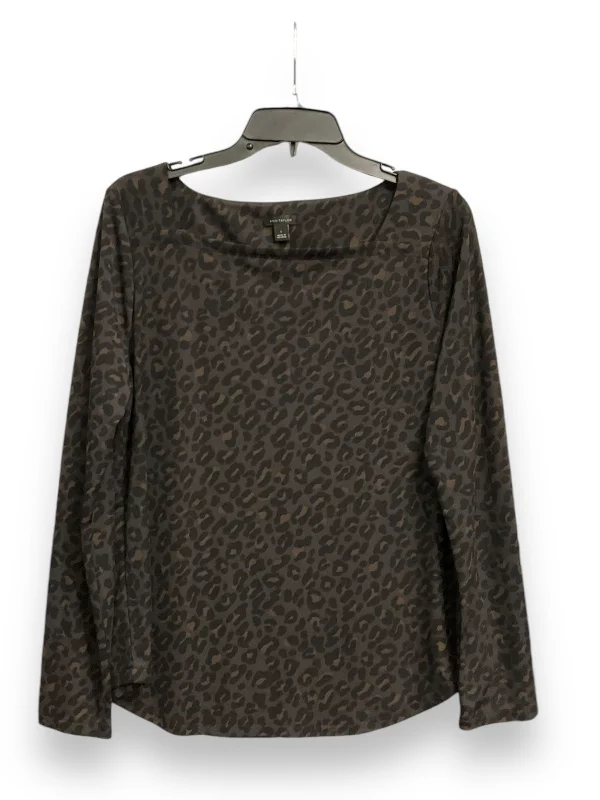 Soft Fashion Top Long Sleeve By Ann Taylor In Animal Print, Size: L