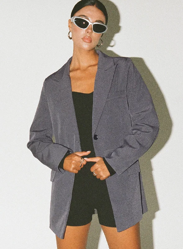 Classic Comfort Talisa Oversized Blazer Grey