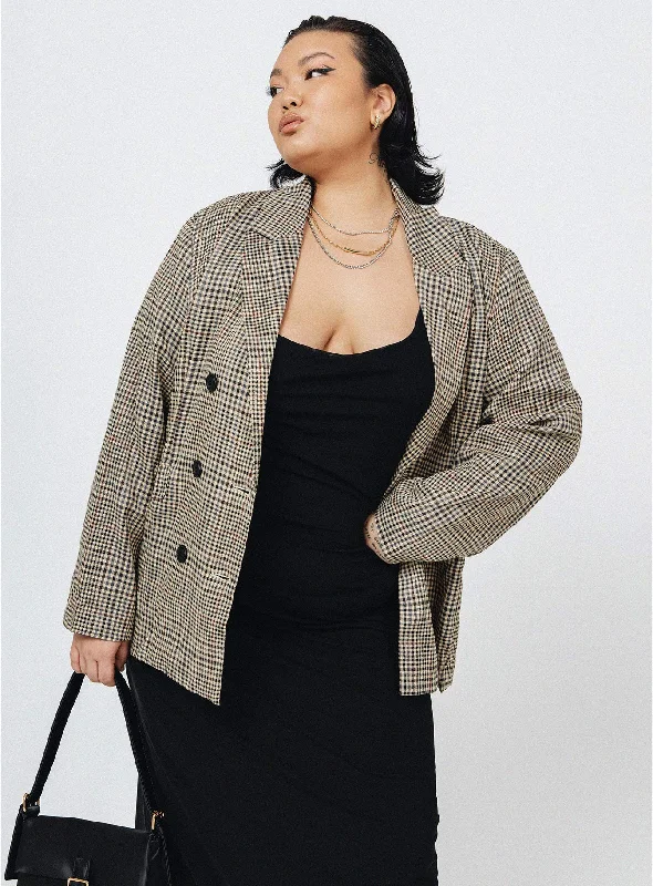 Relaxed Chic Mrs Nancy Blazer Beige Curve