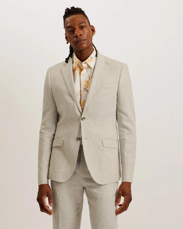 Trends Damaskj Slim Fit Linen Blazer Natural