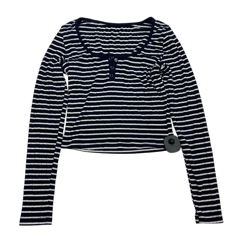 Sports Design Top Long Sleeve By Dazy In Blue, Size: L