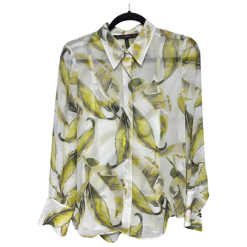 European Plan Top 2pc Long Sleeve By White House Black Market In White & Yellow, Size: 0