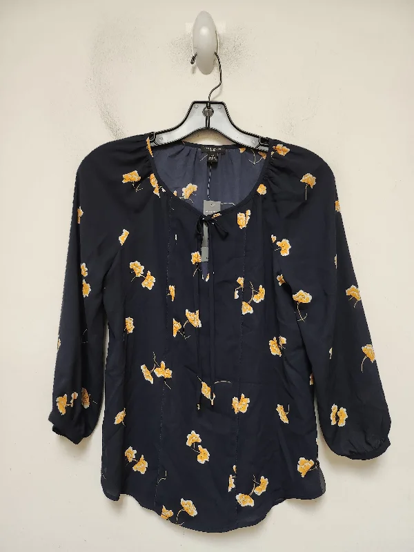 Elegant Series Top Long Sleeve By Ann Taylor In Floral Print, Size: Xsp
