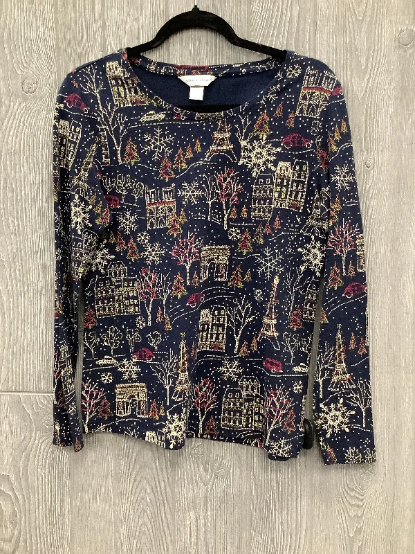 Personalized Wear Top Long Sleeve Basic By Christopher And Banks In Navy, Size: S