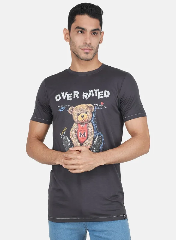Fresh And Simple Men Grey Printed T-Shirt