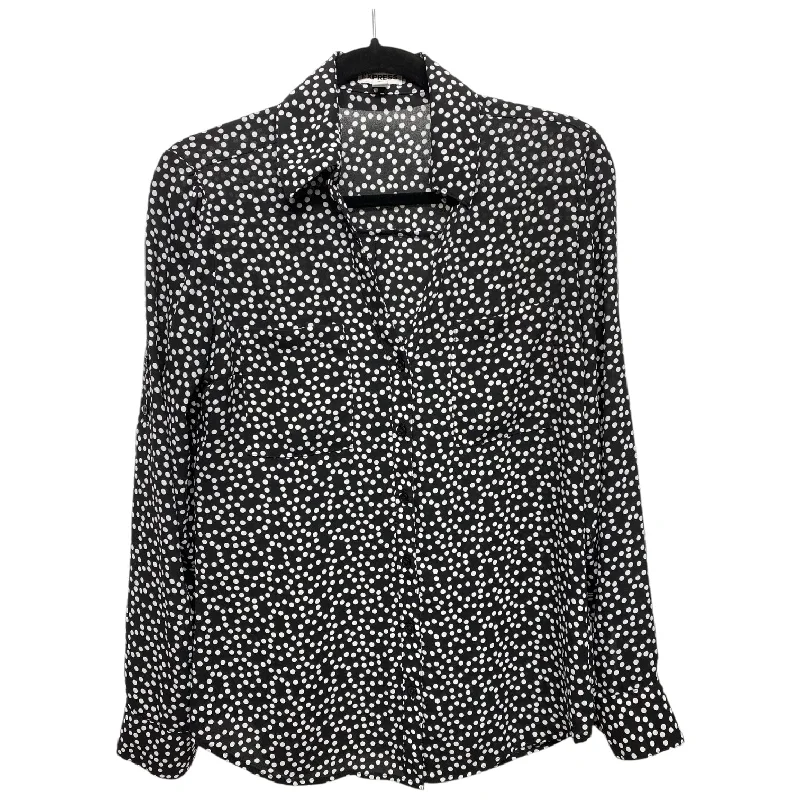 Cozy Lifestyle Top Long Sleeve By Express In Polkadot Pattern, Size: S