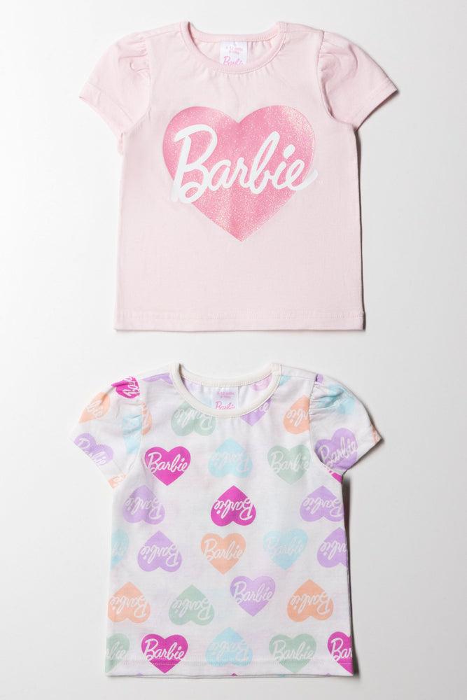 Cool Style Barbie 2 Pack Short Sleeve T-Shirts Pink