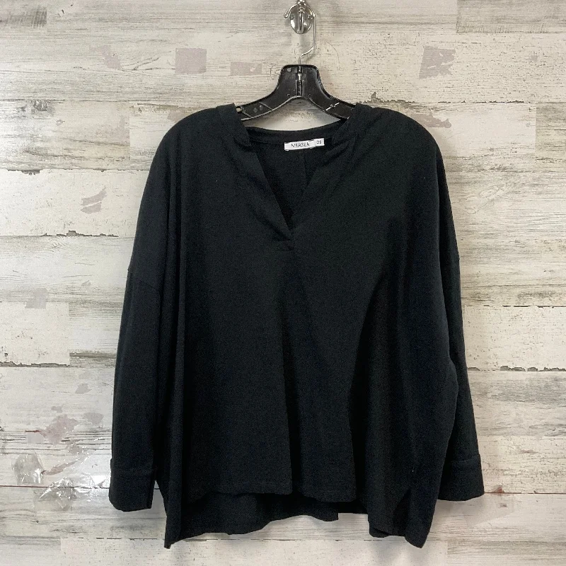 Avant-garde Design Top Long Sleeve By Mer Sea In Black, Size: S