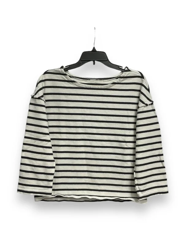 Casual Elegance Top 3/4 Sleeve By Madewell In Striped Pattern, Size: M