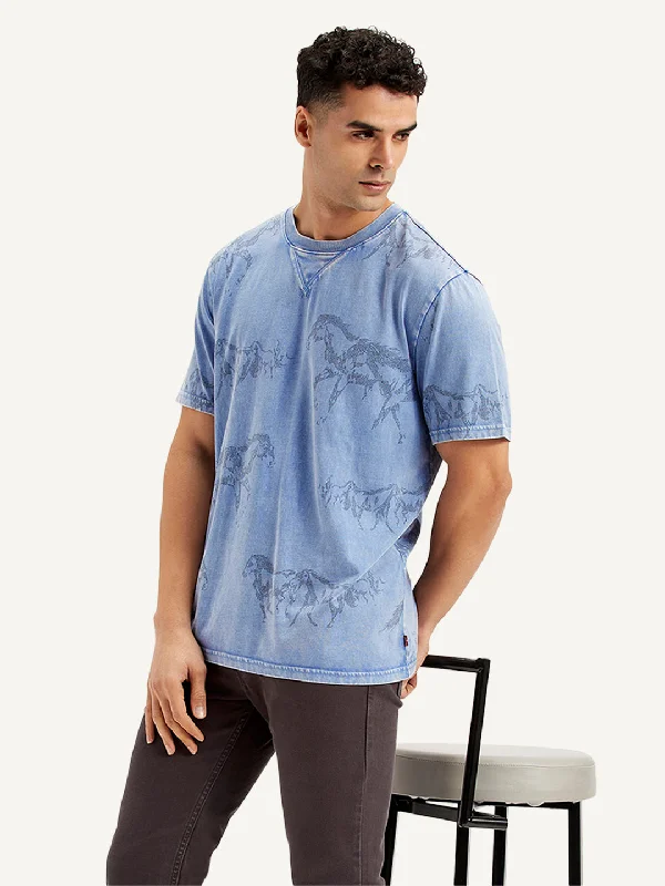 Easygoing Style Men's Conversational Print Regular Fit T-Shirt