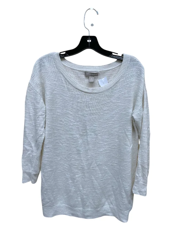 Soft Wear Top Long Sleeve By Banana Republic In Cream, Size: M