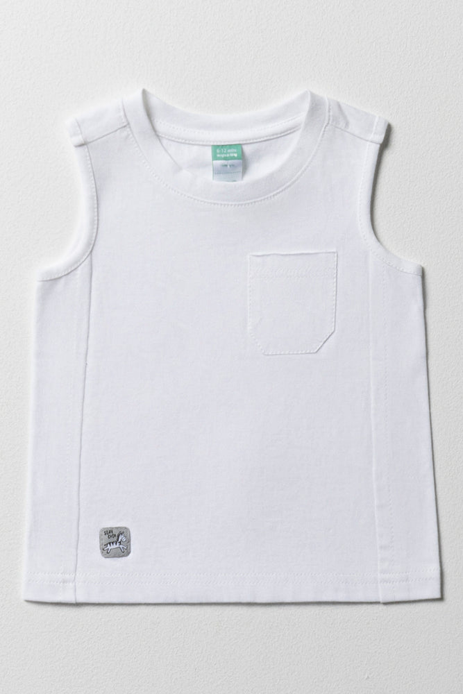 Smart Casuals Sleeveless T-Shirt White