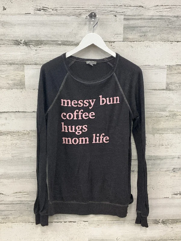 Breathable Comfort Top Long Sleeve Basic By Clothes Mentor In Black & Pink, Size: M