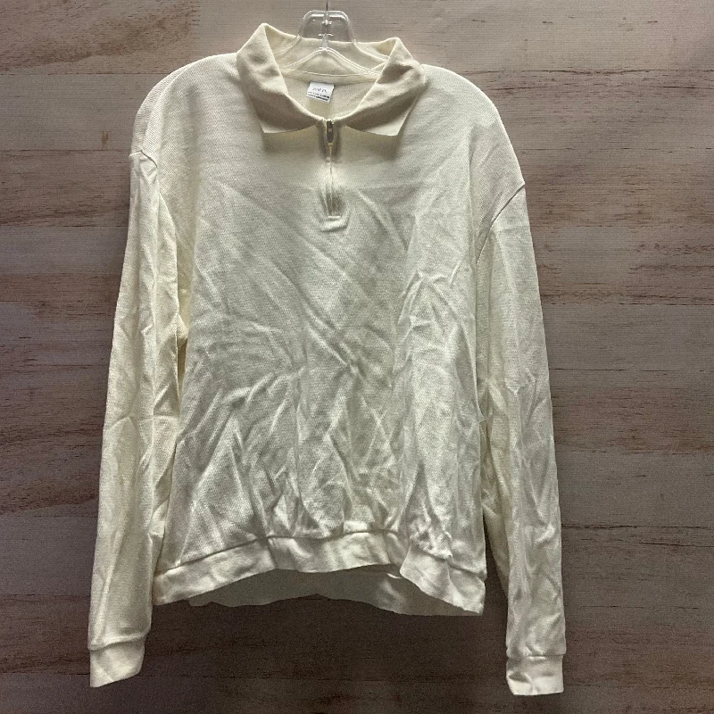 Classic Color Top Long Sleeve By Zara In Cream, Size: L