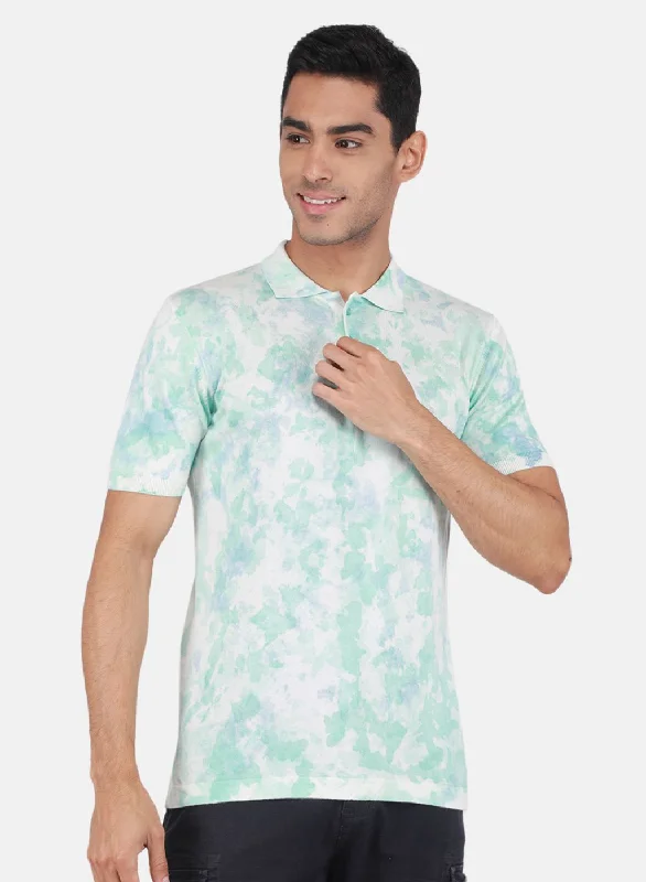 New Season Series Men Blue Self Design T-Shirt