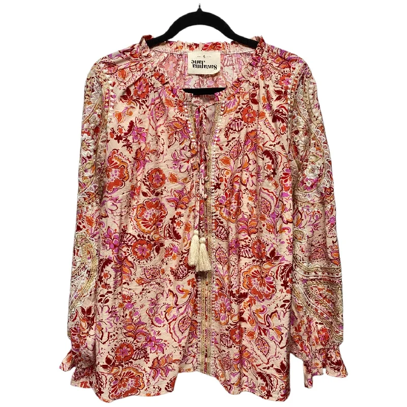 Must-have For Autumn And Winter Top Long Sleeve By Savanna Jane In Pink & Red, Size: S