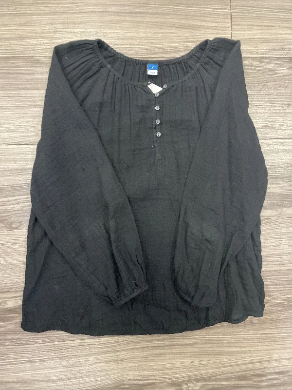 Relaxed Fashion Top Long Sleeve By Old Navy In Black, Size: S