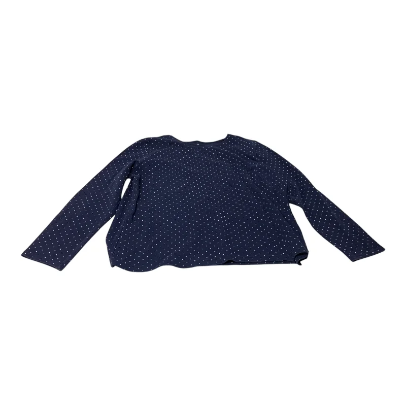 Casual Chic Top Long Sleeve By Croft And Barrow In Polkadot Pattern, Size: Xl
