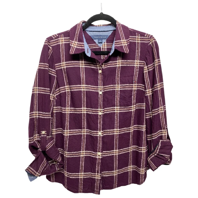 Casual Fit Wear Top Long Sleeve By Tommy Hilfiger In Purple, Size: Sp