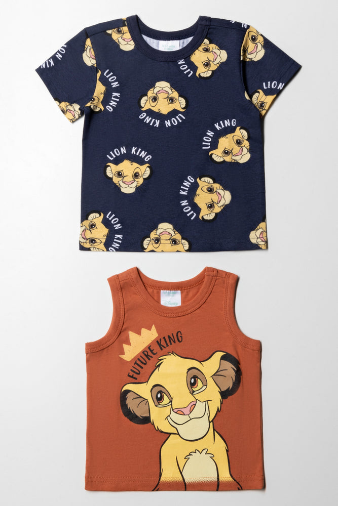 Stylish Ease Lion King 2 Pack T-Shirts Navy & Rust