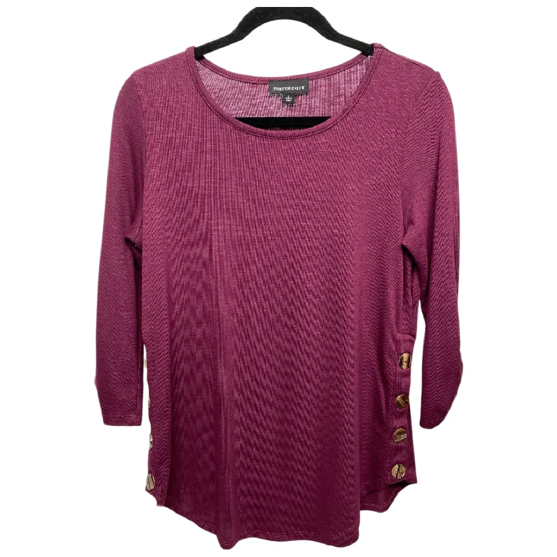 High-quality Design Top 3/4 Sleeve By Fortune & Ivy In Maroon, Size: S