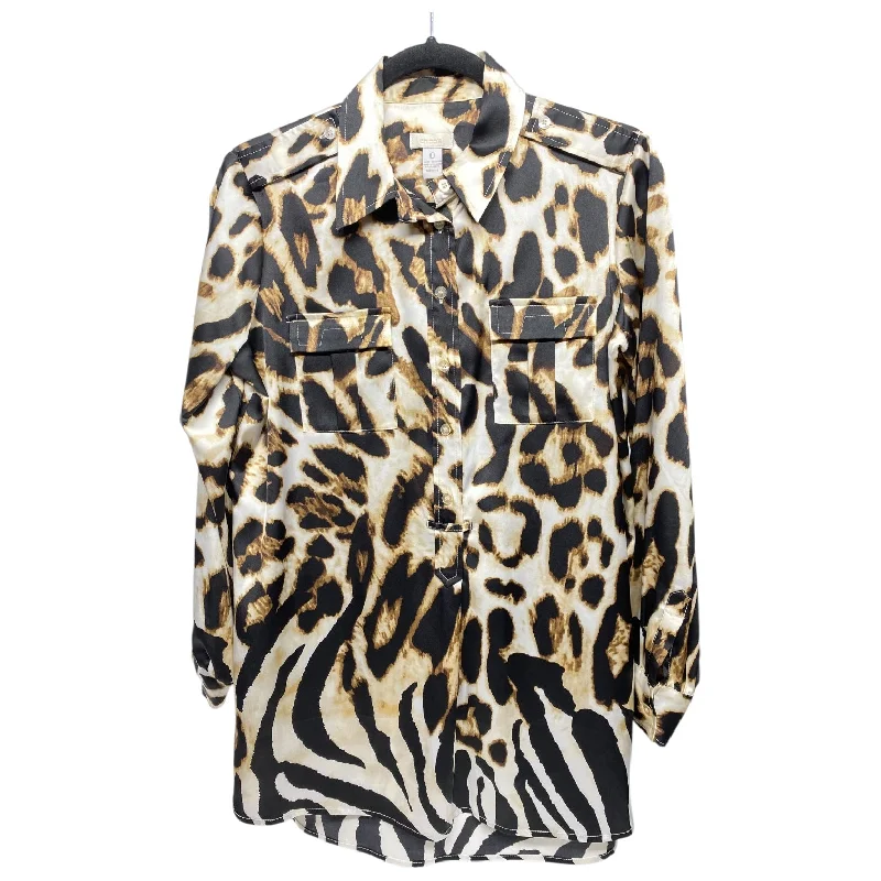 Comfortable Fitwear Top Long Sleeve By Chicos In Animal Print, Size: S