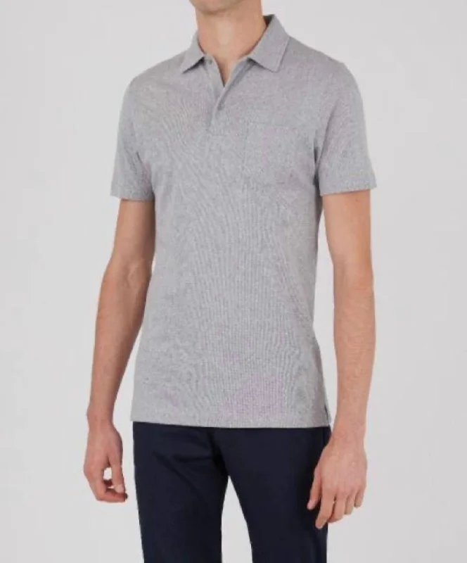 Fashion Elements Short Sleeve Riviera Polo In Grey Melange