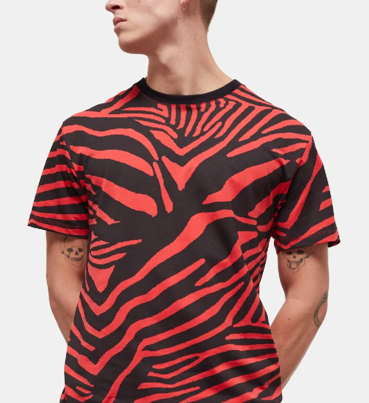 Trendy Looks Men's Red Printed T-shirt