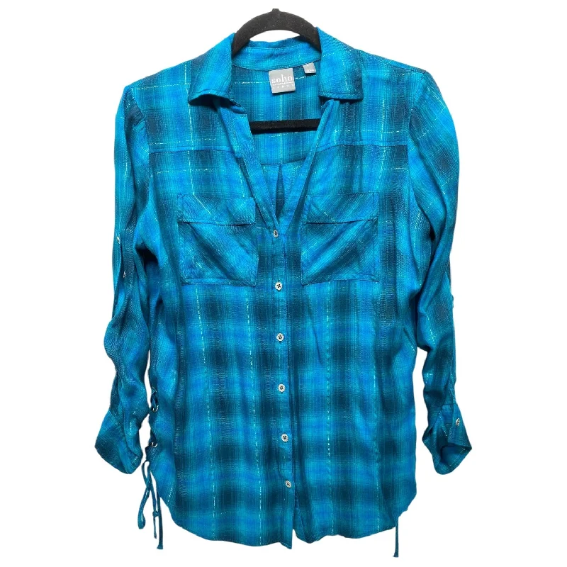 Comfortable Mind Top Long Sleeve By Soho Design Group In Teal, Size: S