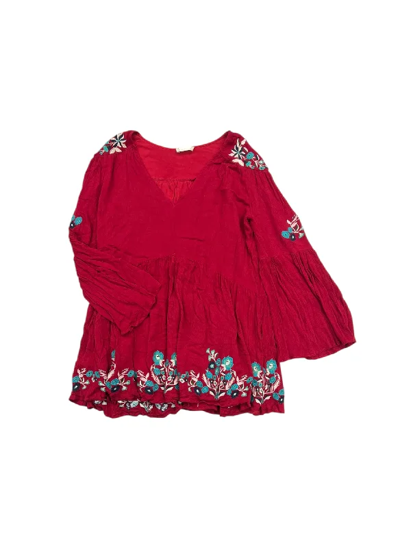 Carefree Style Top Long Sleeve By Altard State In Red, Size: L