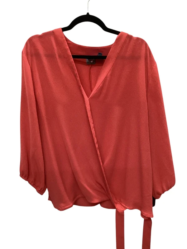 Mid-length Style Top Long Sleeve By New York And Co In Pink, Size: Xxl