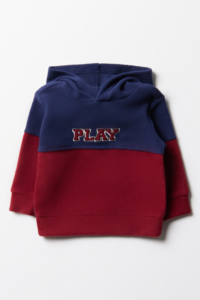 Warm Chic Outfits Colour Block Track Top Navy Burgandy