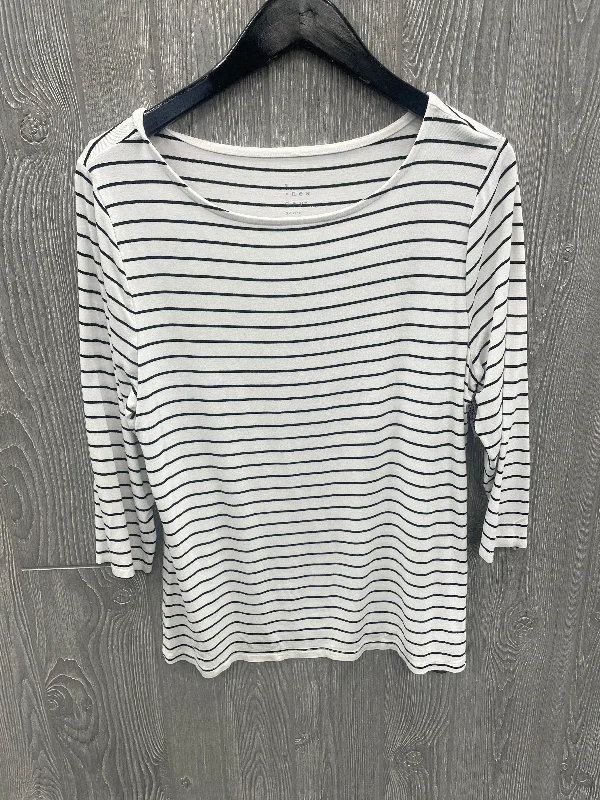Sporty Comfort Top 3/4 Sleeve By A New Day In Striped Pattern, Size: Xl