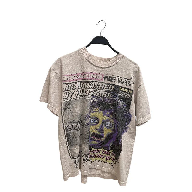 Chic Relaxation HELLSTAR/T-Shirt/M/Cotton/WHT/Graphic/BREAKING NEWS. SPIRAL EYES